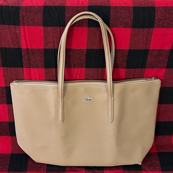 Lacoste Handbags - Lacoste large brown tote bag / shoulder bag